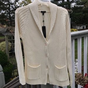 Talbots Sweater Cream Cardigan NWT